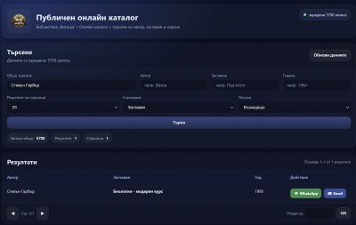 Библиотека „Витоша“ стартира своя публичен онлайн каталог 1